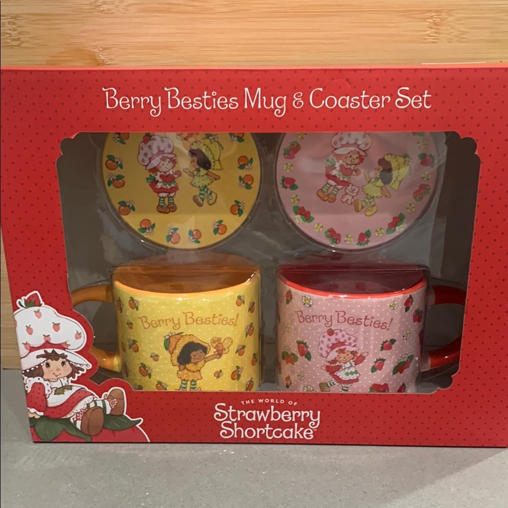 Berry Besties Mug & Coaster Set - Pink and Yellow